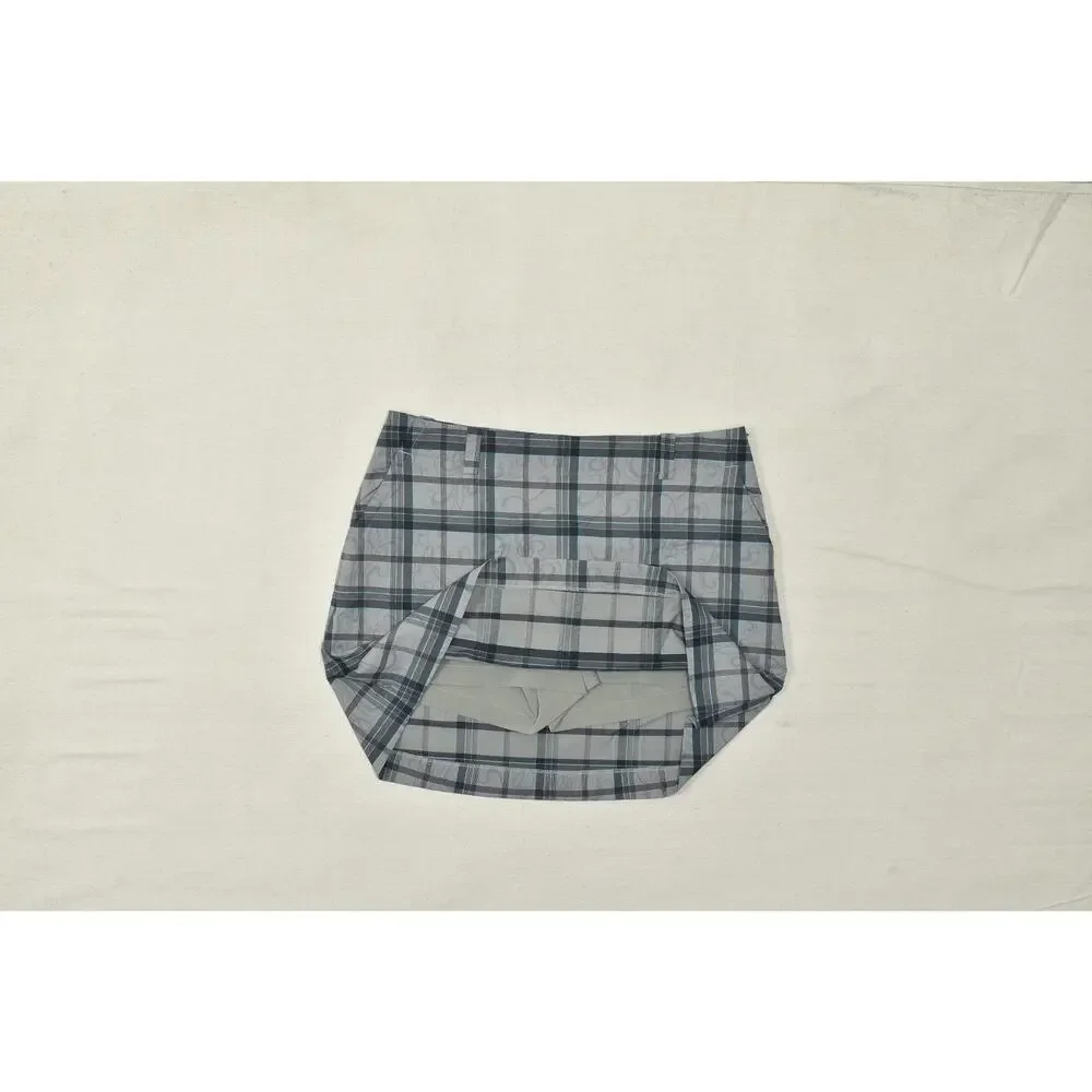 Nike Golf Dri-Fit Skort Size 14 Gray Plaid Swirl Pattern Active Athletic Golf